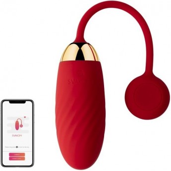 Виброяйцо красное с функцией управления через смартфон SVAKOM ELLA RED